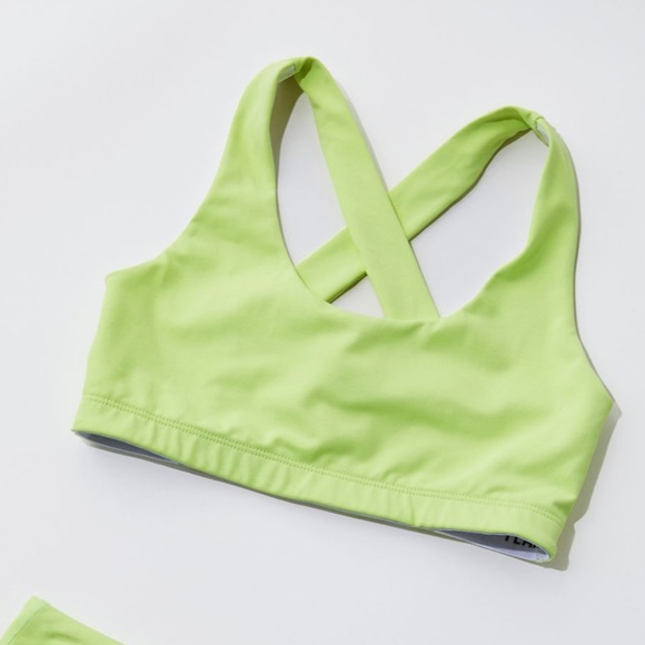 UO Year Of Ours Cross-Back Sports Bra Lime - Picture 3 of 7